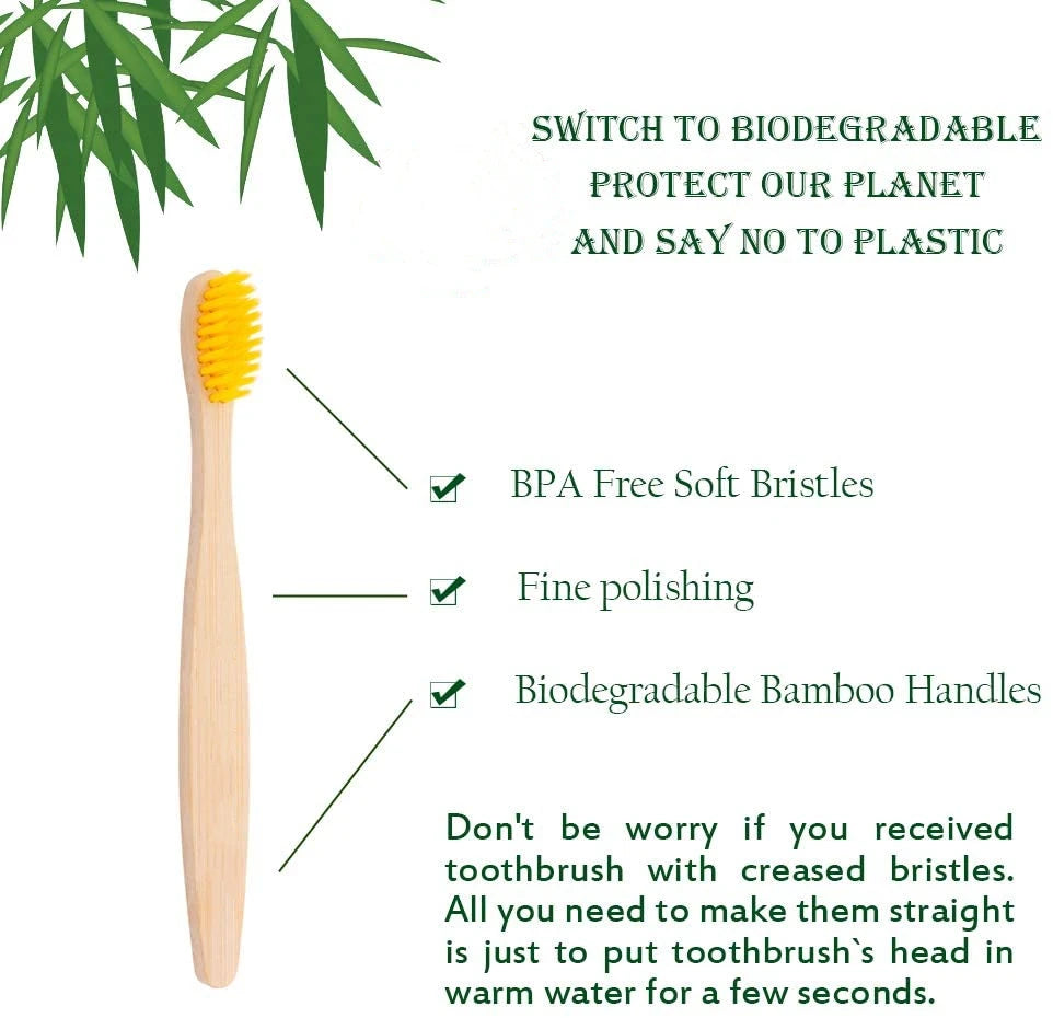 Biodegradable  Bamboo Toothbrushes for a Healthy Smile - Kids | Green Gift Collective