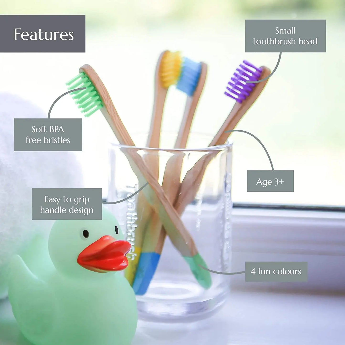 Biodegradable  Bamboo Toothbrushes for a Healthy Smile - Kids | Green Gift Collective