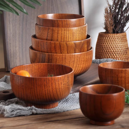 Japanese Wooden Jujube Bowls for Soup and Salad | Green Gift Collective