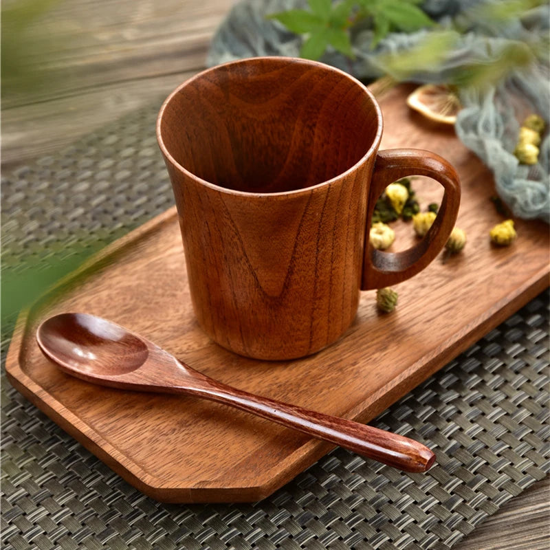 Creative Solid Wood Cup / Japanese Wooden Beer / Beverage Mug | Green Gift Collective