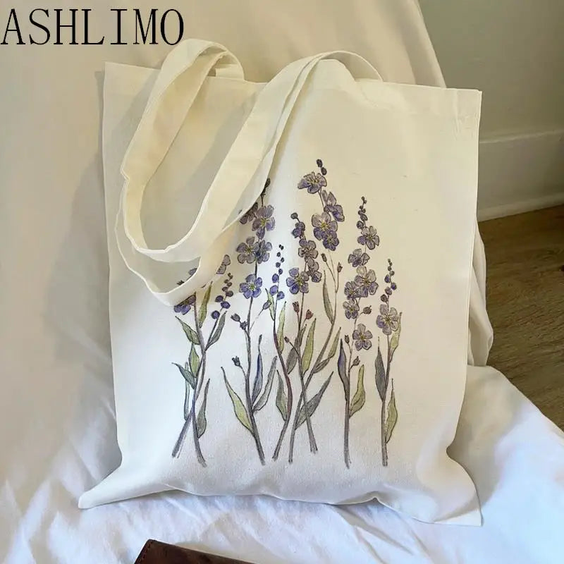 Blooming Beauty: Reusable Floral Canvas Tote | Green Gift Collective