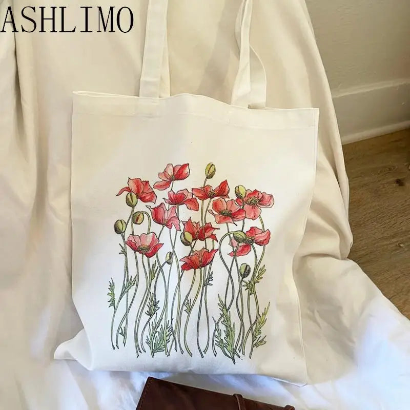 Blooming Beauty: Reusable Floral Canvas Tote | Green Gift Collective