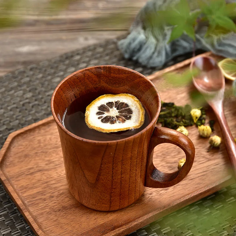 Creative Solid Wood Cup / Japanese Wooden Beer / Beverage Mug | Green Gift Collective