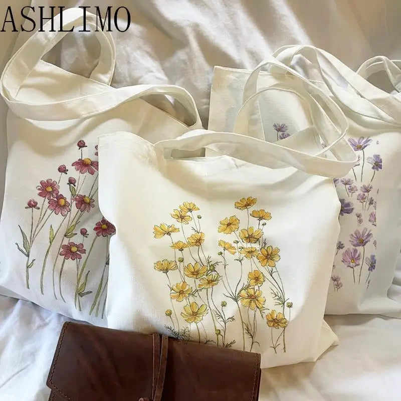 Blooming Beauty: Reusable Floral Canvas Tote | Green Gift Collective