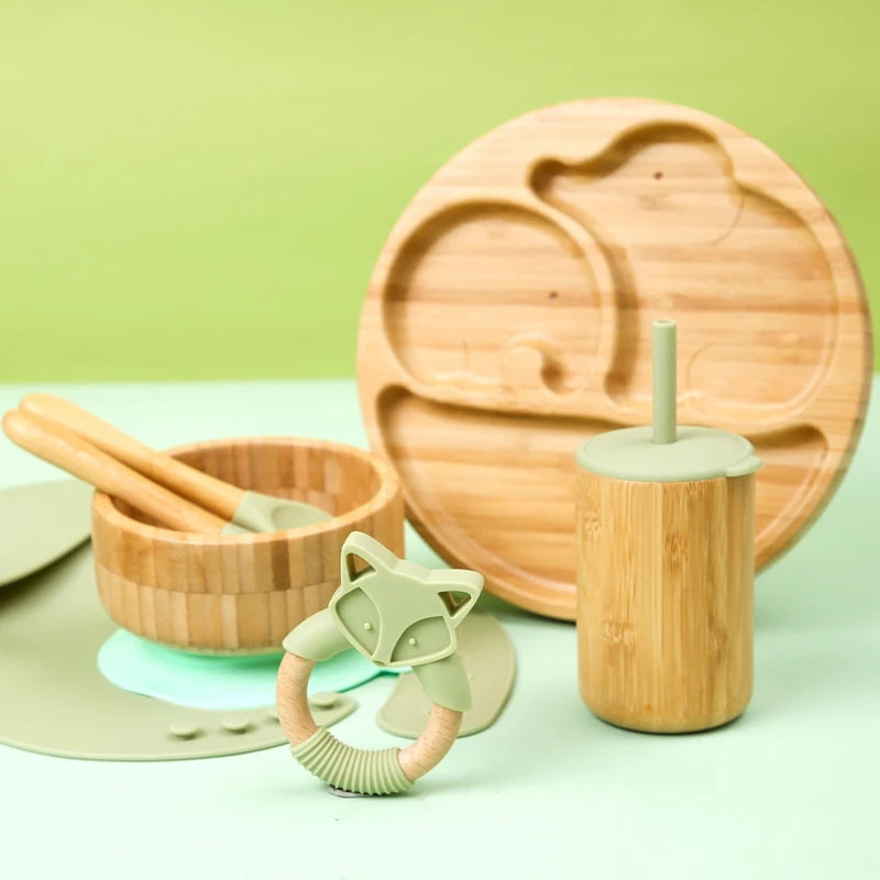 EcoMunch: Bamboo Plate Set for Baby Feeding | Green Gift Collective