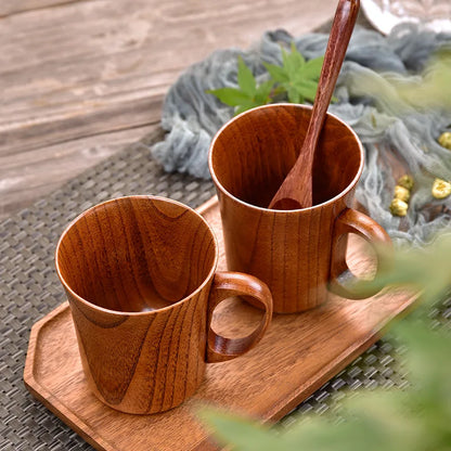 Creative Solid Wood Cup / Japanese Wooden Beer / Beverage Mug | Green Gift Collective